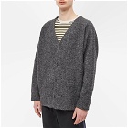South2 West8 Men's Boiled Wool Cardigan in Charcoal