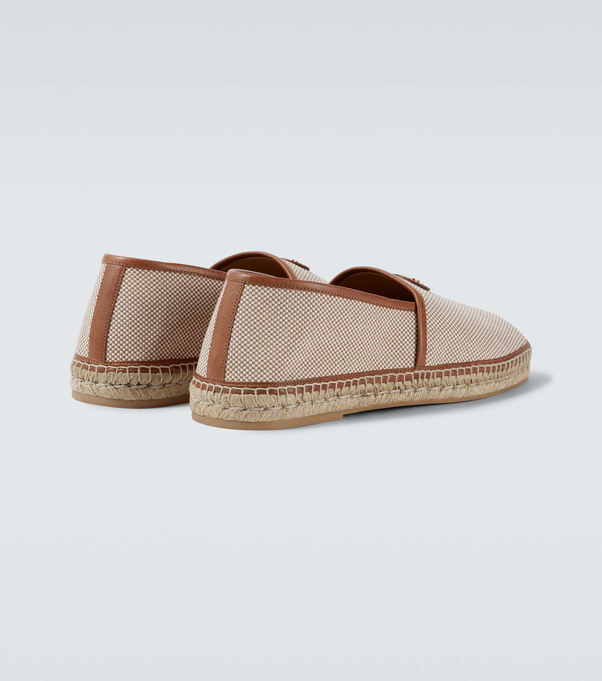 Valentino Garavani VLogo leather-trimmed canvas espadrilles