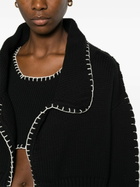 AISLING CAMPS Black Whipstitch Cropped Cardigan