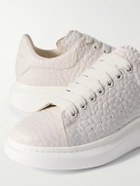 McQueen - Exaggerated-Sole Textured-Leather Sneakers - Neutrals