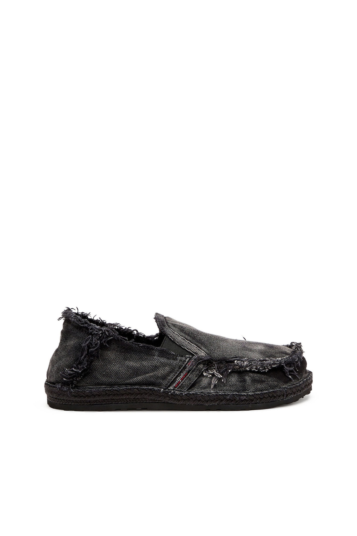 Diesel D-Lukas - Espadrilles in frayed denim - Moccasins and Mules Mens in Black