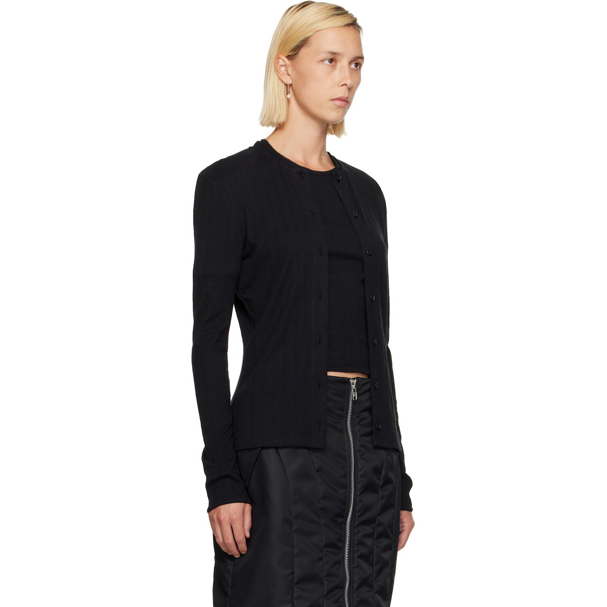 Simone Rocha Black Pointelle Cardigan