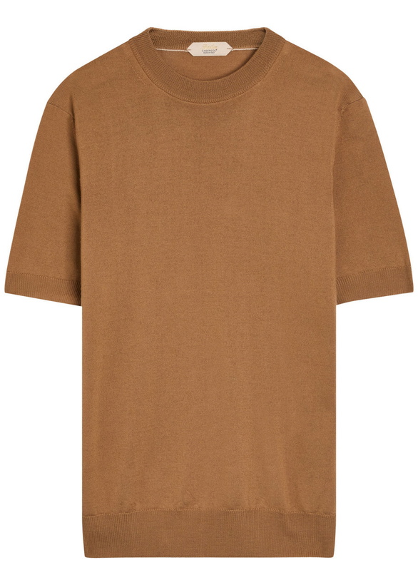 Photo: Aurélien Knit Merino Wool T-shirt Caramel