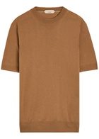 Aurélien Knit Merino Wool T-shirt Caramel
