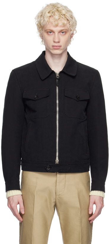 Photo: TOM FORD Black Two-Way Zip Jacket