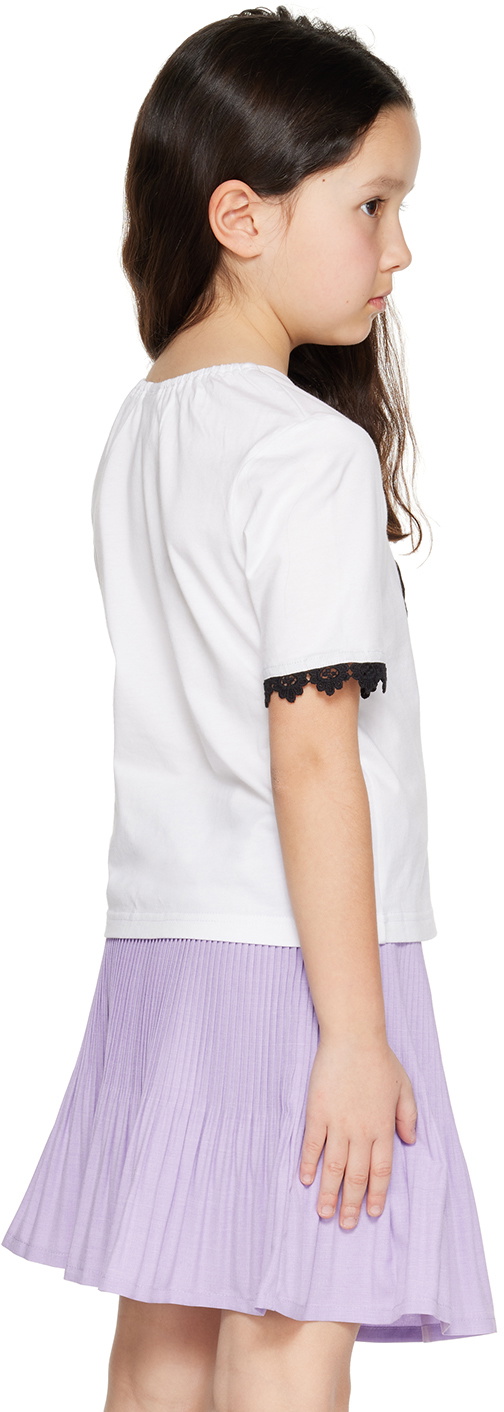 ANNA SUI MINI Kids White Embroidered T-Shirt
