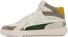 Palm Angels Off-White & Green Old School University High Top Sneakers