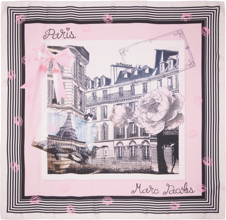 Photo: Marc Jacobs SSENSE Exclusive Pink 'The Paris Silk' City Scarf