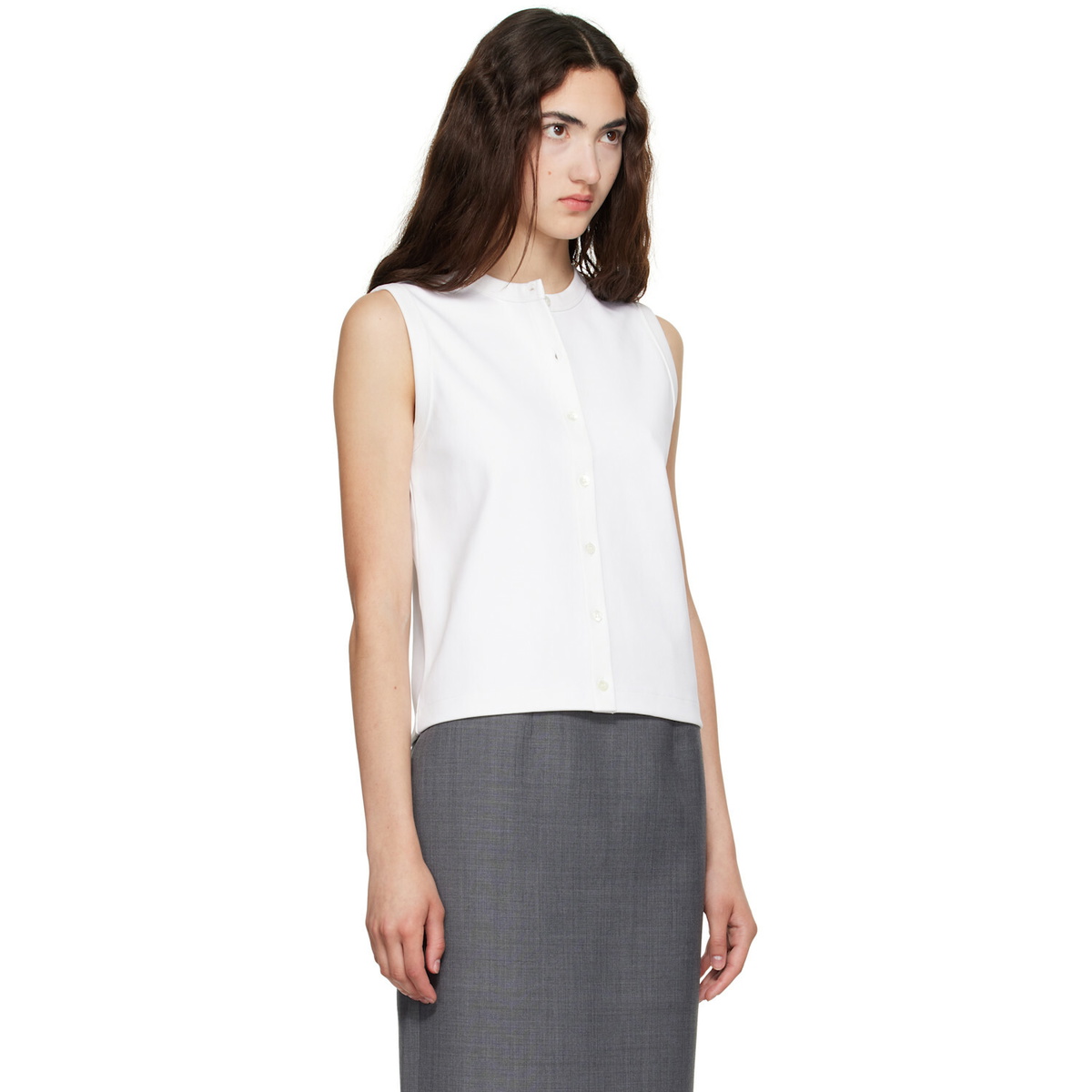FLORE FLORE White Poppy Sleeveless Cardigan