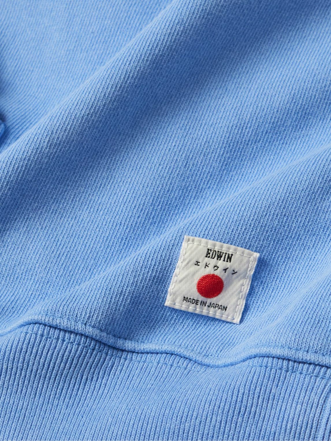 EDWIN LogoAppliquéd CottonJersey Hoodie Purple Edwin