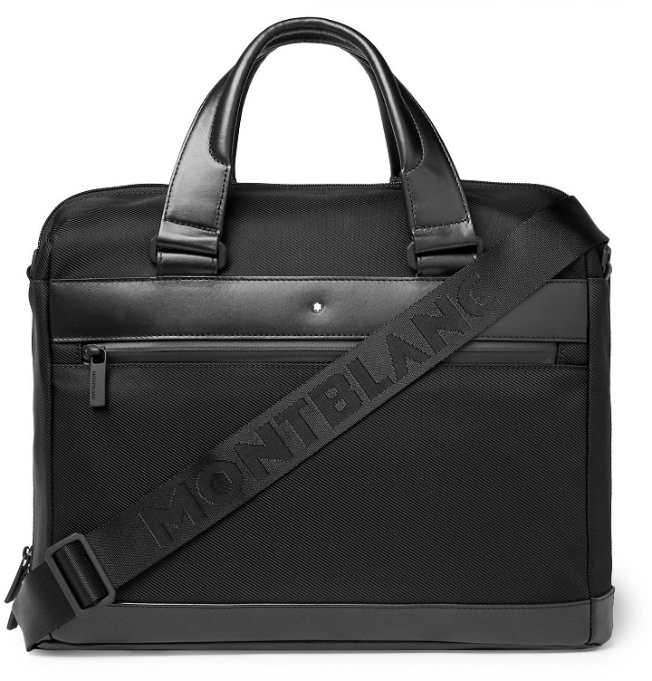 Photo: Montblanc - Nightflight Leather-Trimmed Nylon Briefcase - Black