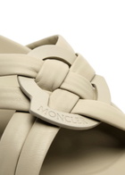 Moncler Bell Woven Leather Sliders Ivory