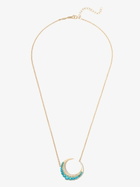 Jacquie Aiche 14K Yellow Gold Crescent Moon Small Turquoise Diamond Necklace