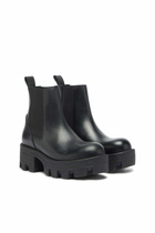 Diesel D-Hammer - Chelsea boots in leather with lug sole - Boots Womens in Black