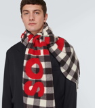 Acne Studios Checked logo wool-blend scarf