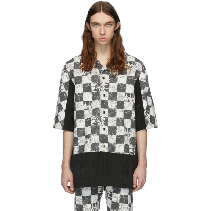 Palomo Spain Black and White Printed Short Sleeve Shirt