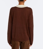 Aya Muse Eirae paneled linen-blend sweater