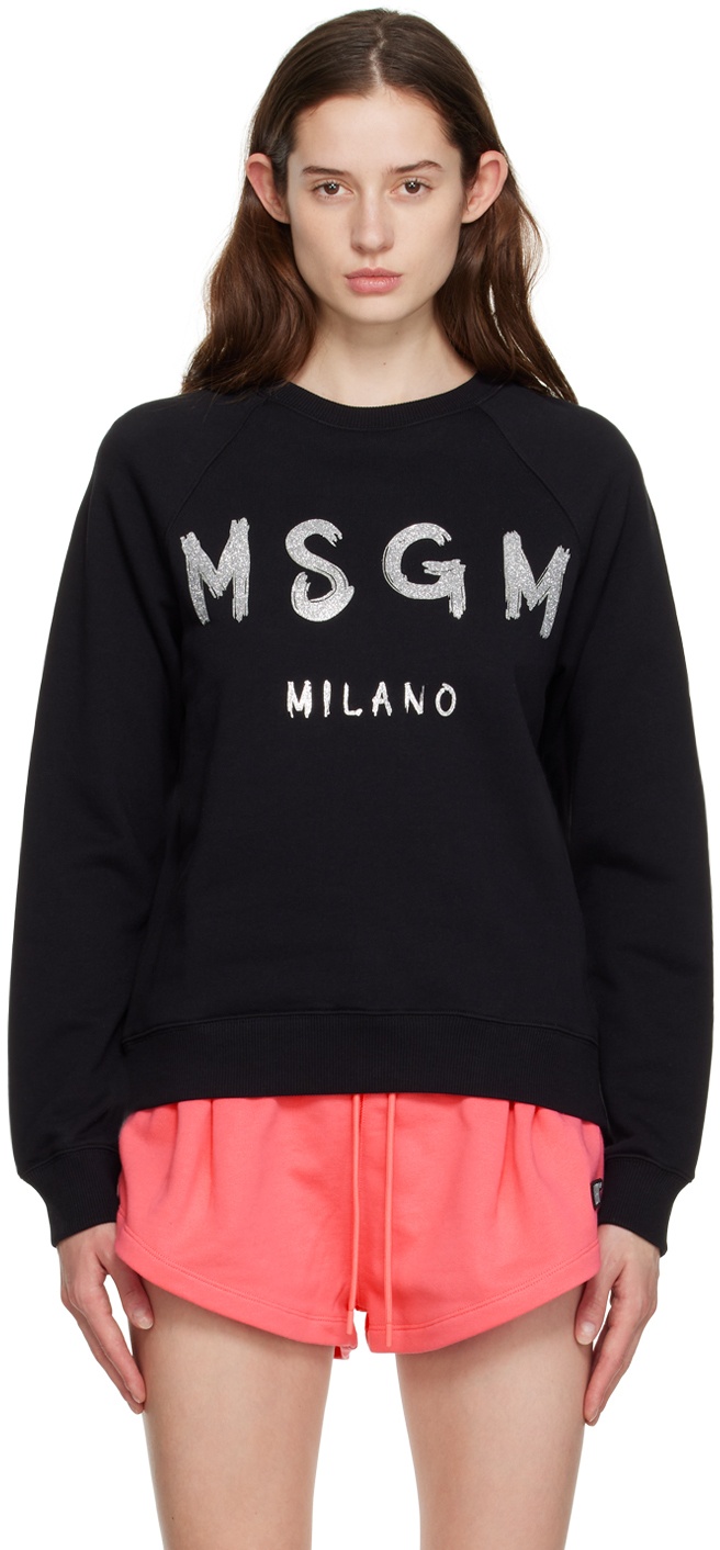 MSGM Black Glittered Sweatshirt MSGM