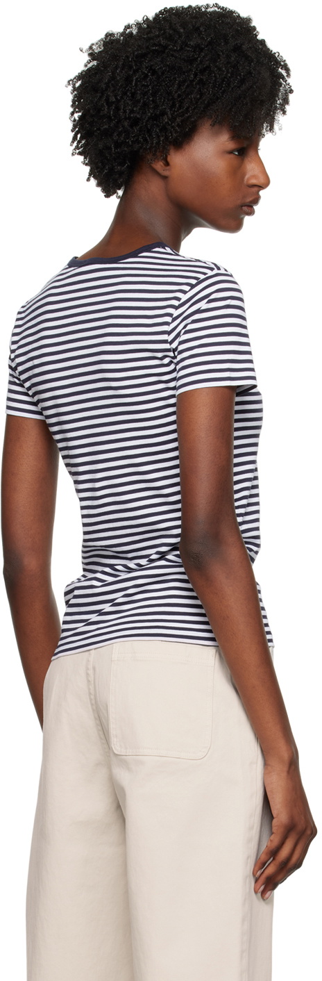 Sunspel Navy & White Classic T-Shirt