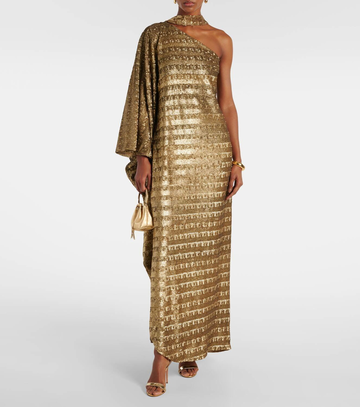 Taller Marmo Gilded Ubud scarf-detail sequined gown