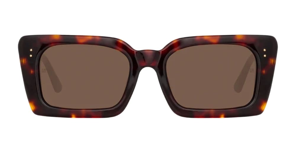 Linda Farrow Nieve Dark T-shell / Yellow Gold Sunglasses