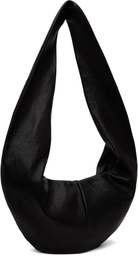 Gabriela Coll Garments Black No.250 Calfskin Crossed Leather Bag