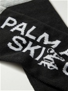 Palm Angels - Logo-Jacquard Stretch-Knit Ski Socks - Gray