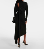 Victoria Beckham Asymmetric ruched midi dress