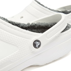 Crocs Classic Lined Clog in White/Grey
