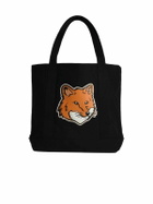 Maison Kitsuné fox Head Black Cotton Shopping Bag