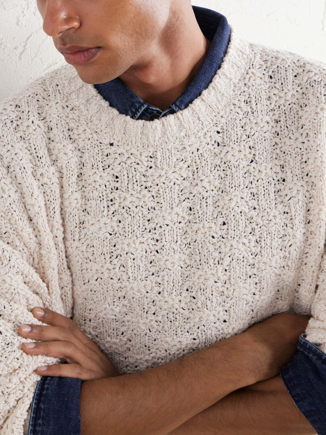 Aimé Leon Dore - Textured Cotton-Blend Sweater - White