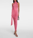 Alex Perry Embellished ruched jersey maxi skirt