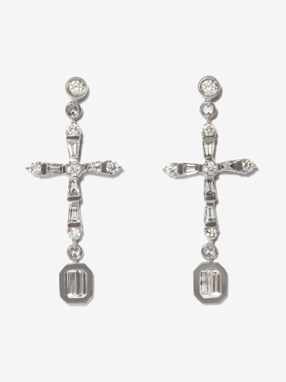 SHAY 18K Black Gold Cross Diamond Earrings