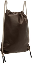 Rick Owens Brown Drawstring Backpack
