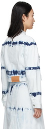 Stella McCartney Indigo Stripe Tie-Dye Cropped Denim Jacket