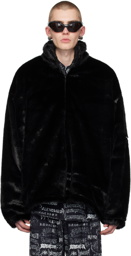 Balenciaga Black Ski Faux-Fur Jacket