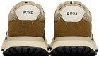 BOSS Brown Mixed Material Sneakers