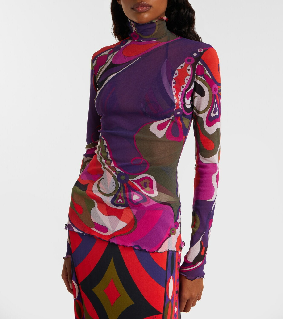Pucci Orchidee tulle top