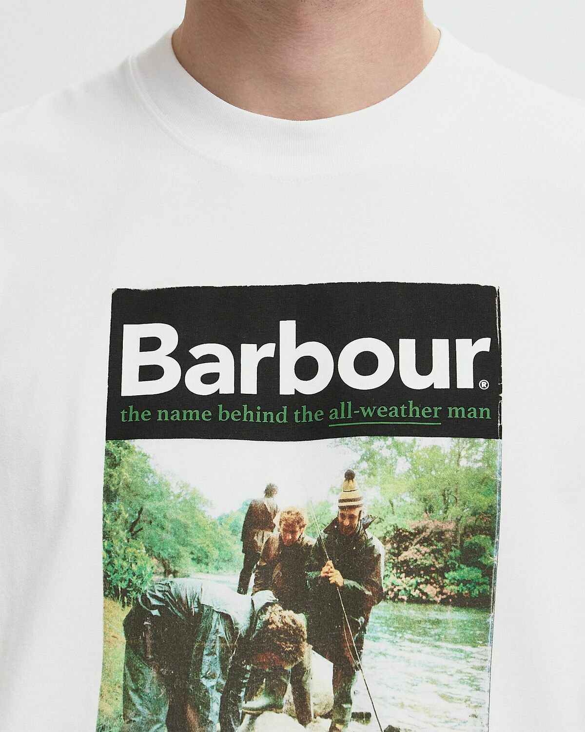 Barbour All-Weather Tee White Mens Shortsleefe