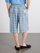 Acne Studios - Ressa Straight-Leg Checked Casual Shorts - Blue