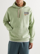 Nike - Logo-Print Cotton-Blend Jersey Hoodie - Green