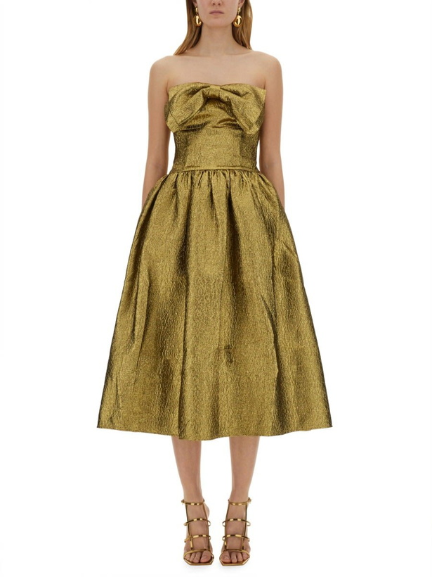 Photo: self-portrait Metallic Jacquard Midi Dress