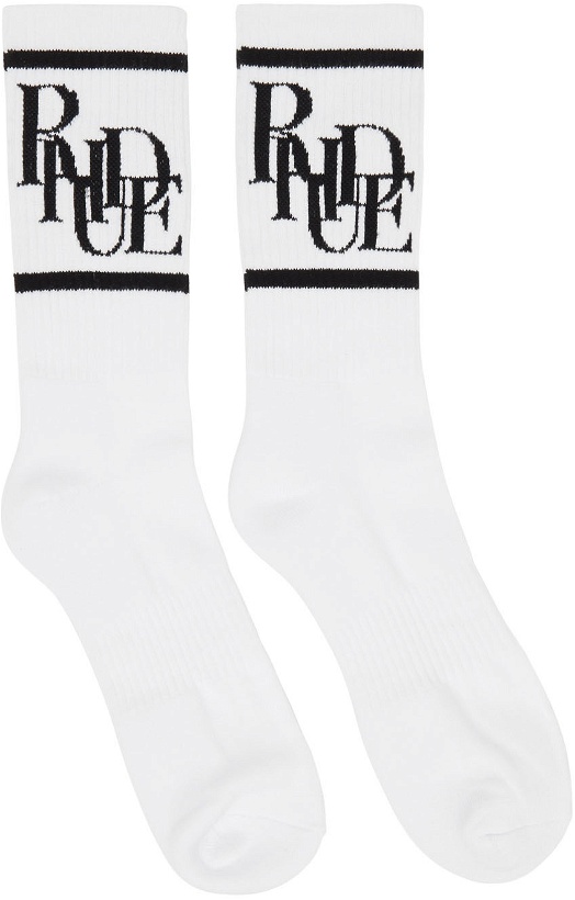 Photo: Rhude White & Black Scramble Logo Socks