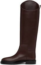 Jil Sander Burgundy Riding Tall Boots