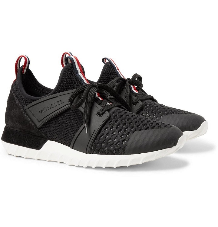Photo: Moncler - Emilien Suede and Rubber-Trimmed Mesh Sneakers - Black