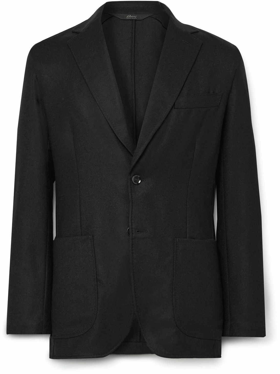 Brioni - Unstructured Virgin Wool-Flannel Blazer - Black Brioni