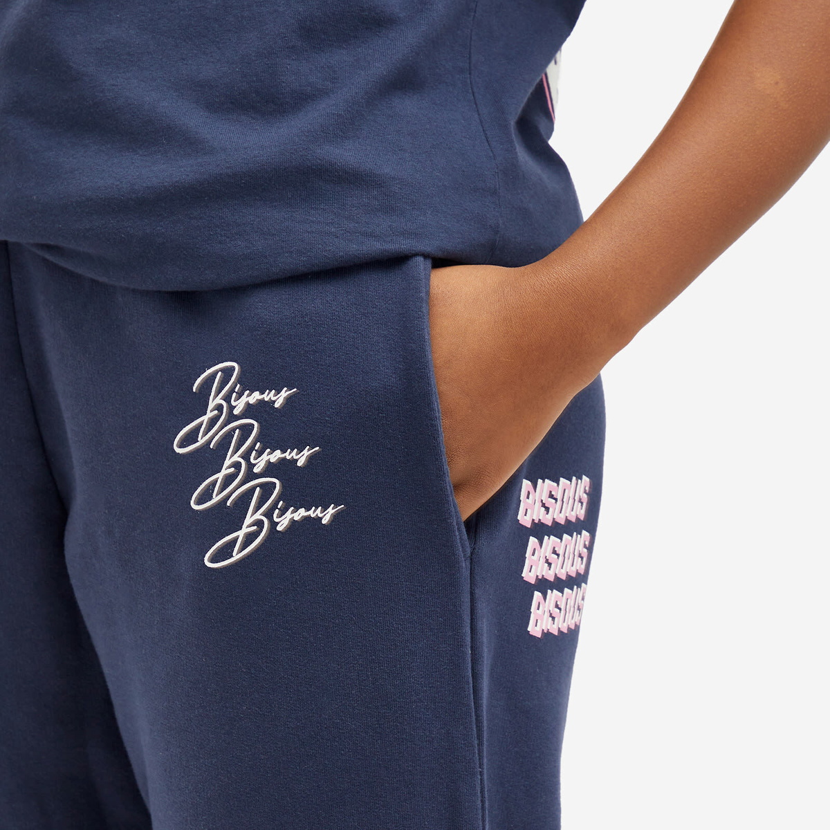 Bisous Skateboards Women's Multi Logo Joggers in Navy