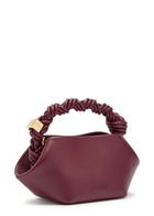 Ganni Bou Mini Leather top Handle bag - Burgundy - One Size