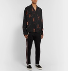 Rhude - Camp-Collar Printed Voile Shirt - Black