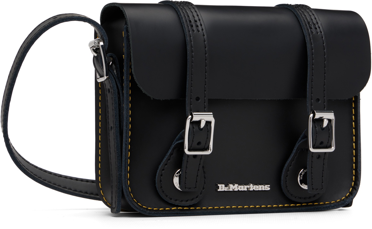 Dr. Martens Black 7 Inch Leather Crossbody Bag